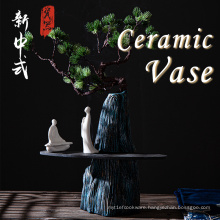 Rockery design home decor living room modern flower vase ceramic chinese style vases decorations for home